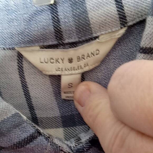 Lucky Brand Women's Blue Plaid Button-Up Shirt - Size Small - Picture 2 of 8